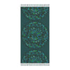 Boho Beach Cloth decorated with Mandala Art - Original Fine Art Hand - Drawn - Petroleum Green - Blululi