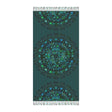 Boho Beach Cloth decorated with Mandala Art - Original Fine Art Hand - Drawn - Petroleum Green - Blululi