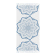 Boho Beach Cloth decorated with Mandala Art - Steel Blue - Original Fine Art Hand - Drawn - White - Blululi