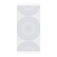 Boho Beach Cloth decorated with Mandala Art - Steel Blue - Original Fine Art Hand - Drawn - White - Blululi