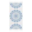 Boho Beach Cloth decorated with Mandala Art - Steel Blue - Original Fine Art Hand - Drawn - White - Blululi