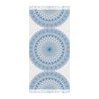 Boho Beach Cloth decorated with Mandala Art - Steel Blue - Original Fine Art Hand - Drawn - White - Blululi