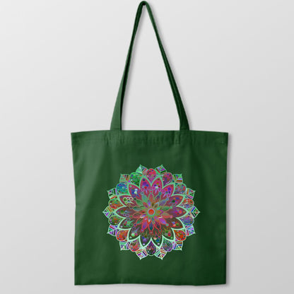 Borsa - Cotton Bag with Hand - Drawn Mandala Art Borsa - Blululi