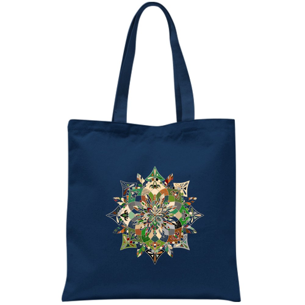 Borsa - Cotton Bag with Hand - Drawn Mandala Art Borsa - Blululi