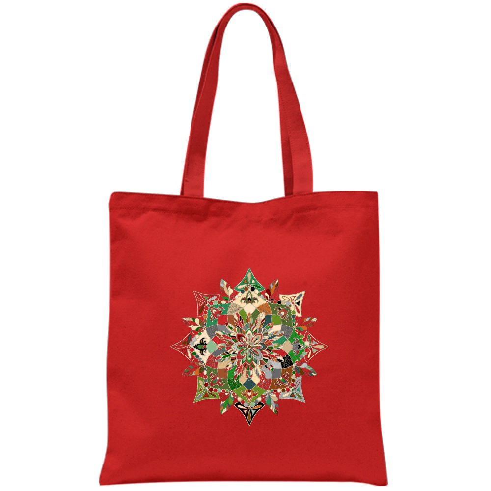 Borsa - Cotton Bag with Hand - Drawn Mandala Art Borsa - Blululi