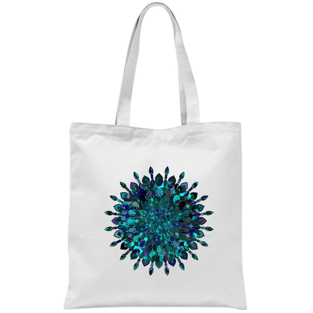 Borsa Cotton Bag with Hand - Drawn Mandala Art Borsa - Blululi