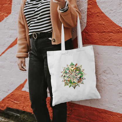 Borsa - Cotton Bag with Hand - Drawn Mandala Art Borsa - Blululi