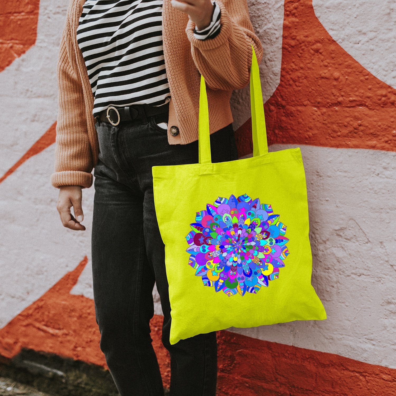 Borsa - Cotton Bag with Hand - Drawn Mandala Art Borsa - Blululi