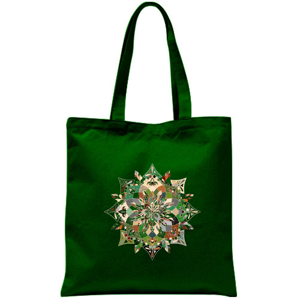 Borsa - Cotton Bag with Hand - Drawn Mandala Art Borsa - Blululi