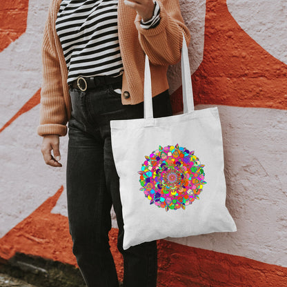 Borsa - Cotton Bag with Hand - Drawn Mandala Art Borsa - Blululi