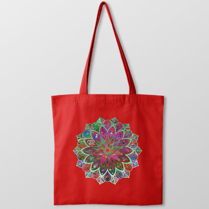 Borsa - Cotton Bag with Hand - Drawn Mandala Art Borsa - Blululi