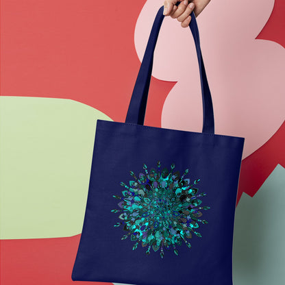 Borsa Cotton Bag with Hand - Drawn Mandala Art Borsa - Blululi