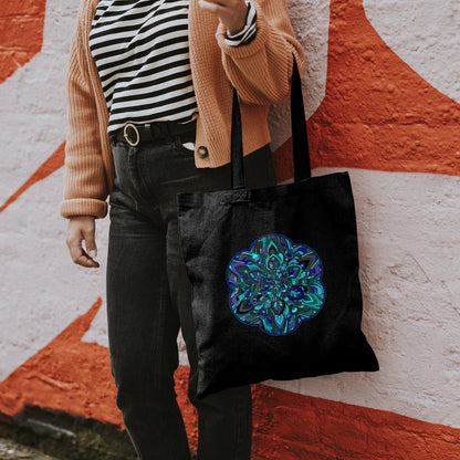 Borsa - Cotton Bag with Hand - Drawn Mandala Art Borsa - Blululi