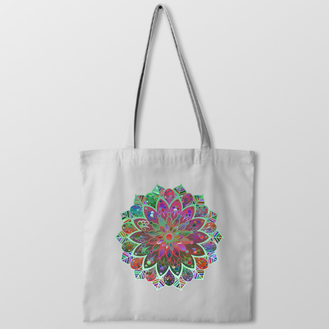 Borsa - Cotton Bag with Hand - Drawn Mandala Art Borsa - Blululi