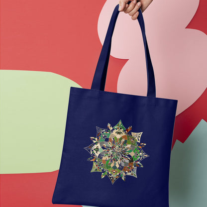 Borsa - Cotton Bag with Hand - Drawn Mandala Art Borsa - Blululi