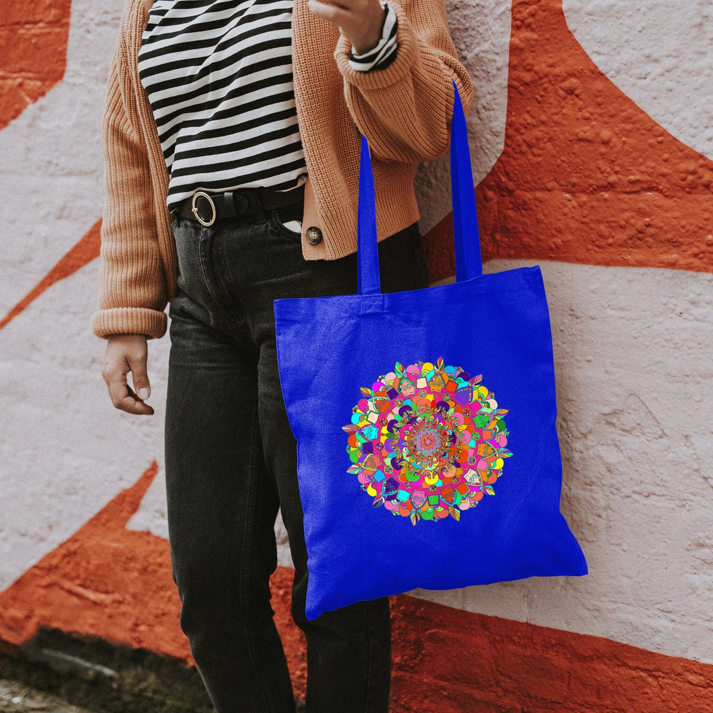 Borsa - Cotton Bag with Hand - Drawn Mandala Art Borsa - Blululi