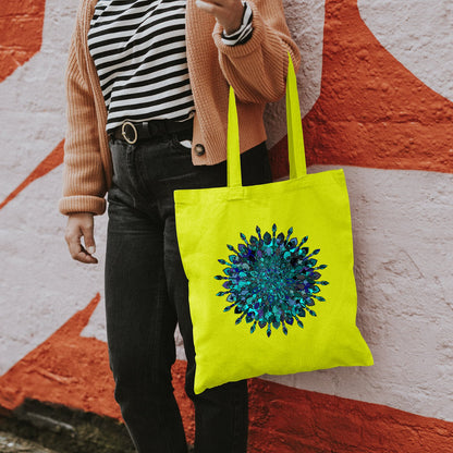 Borsa Cotton Bag with Hand - Drawn Mandala Art Borsa - Blululi