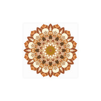 Brown & Orange Mandala Poster - Floral Art Print Poster - Blululi