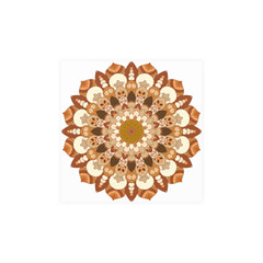 Brown & Orange Mandala Poster - Floral Art Print Poster - Blululi