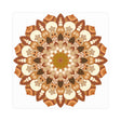 Brown & Orange Mandala Poster - Floral Art Print Poster - Blululi