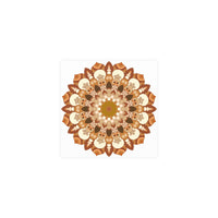 Brown & Orange Mandala Poster - Floral Art Print Poster - Blululi
