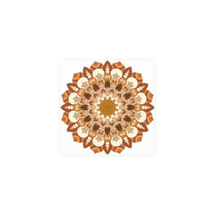 Brown & Orange Mandala Poster - Floral Art Print Poster - Blululi
