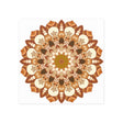 Brown & Orange Mandala Poster - Floral Art Print Poster - Blululi