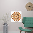Brown & Orange Mandala Poster - Floral Art Print Poster - Blululi