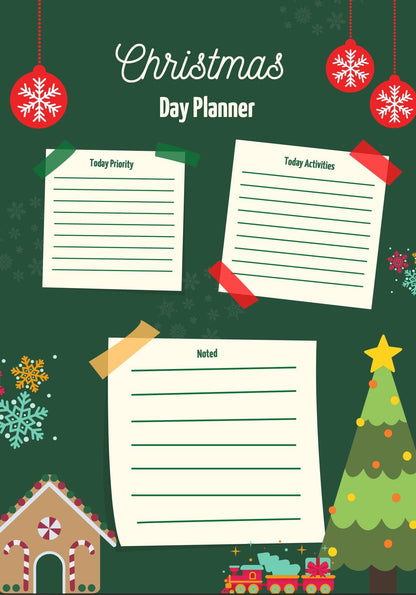 Christmas Essentials Organization Canva Bundle - printable PDF file with meal planner,festive planners,wish list,gift list,christmas planner digital download - Blululi