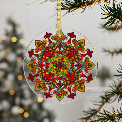 Christmas Mandala Acrylic Ornaments - Blululi