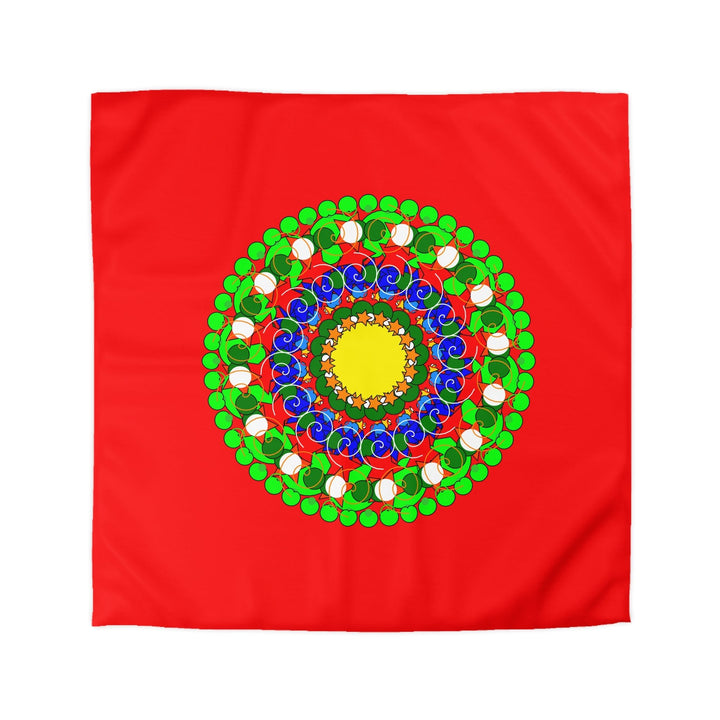 Christmas Mandala Duvet Cover for Kids' Bed - Hand - drawn Stars and Spirals - Red, Gold, Blue, Green - Fun and Colorful Presents Design - Blululi