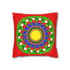 Christmas Mandala Pillowcase for Kids' Bed - Hand - drawn Stars and Spirals - Red, Gold, Blue, Green - Fun and Colorful Presents Design - Blululi