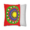 Christmas Mandala Pillowcase for Kids' Bed - Hand - drawn Stars and Spirals - Red, Gold, Blue, Green - Fun and Colorful Presents Design - Blululi