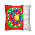 Christmas Mandala Pillowcase for Kids' Bed - Hand - drawn Stars and Spirals - Red, Gold, Blue, Green - Fun and Colorful Presents Design - Blululi