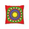 Christmas Mandala Pillowcase for Kids' Bed - Hand - drawn Stars and Spirals - Red, Gold, Blue, Green - Fun and Colorful Presents Design - Blululi