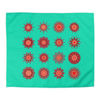 Christmas Microfiber Duvet Cover Mandala Art Drawn by Hand - Mandala on Aqua background - Blululi