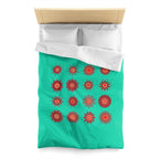 Christmas Microfiber Duvet Cover Mandala Art Drawn by Hand - Mandala on Aqua background - Blululi