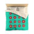 Christmas Microfiber Duvet Cover Mandala Art Drawn by Hand - Mandala on Aqua background - Blululi