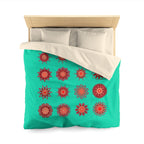 Christmas Microfiber Duvet Cover Mandala Art Drawn by Hand - Mandala on Aqua background - Blululi