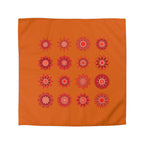 Christmas Microfiber Duvet Cover Mandala Art Drawn by Hand - Mandala on Sunset Orange background - Blululi