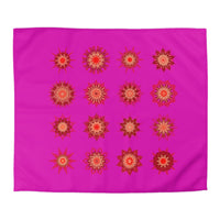 Christmas Microfiber Duvet Cover Mandala Art Drawn by Hand - Mandala on Vibrant Fuchsia background - Blululi
