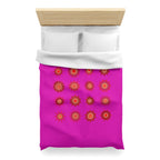 Christmas Microfiber Duvet Cover Mandala Art Drawn by Hand - Mandala on Vibrant Fuchsia background - Blululi