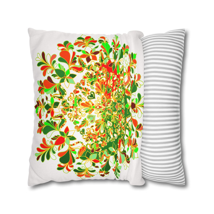 Christmas pillowcase for bed - Spun Polyester Square Pillowcase Mandala Art - Original Fine Art - Hand - drawn - Blululi