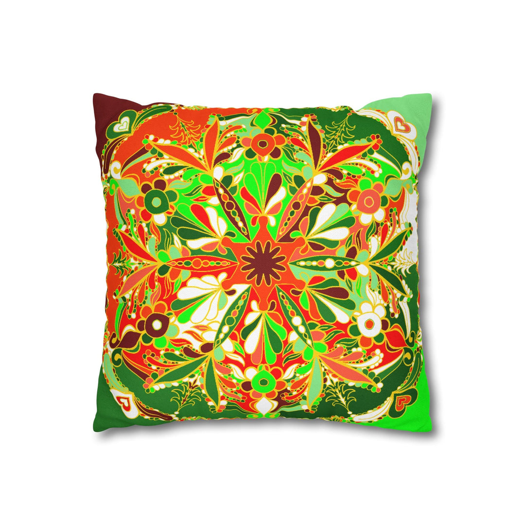 Christmas pillowcase for bed - Spun Polyester Square Pillowcase Mandala Art - Original Fine Art - Hand - drawn - Blululi