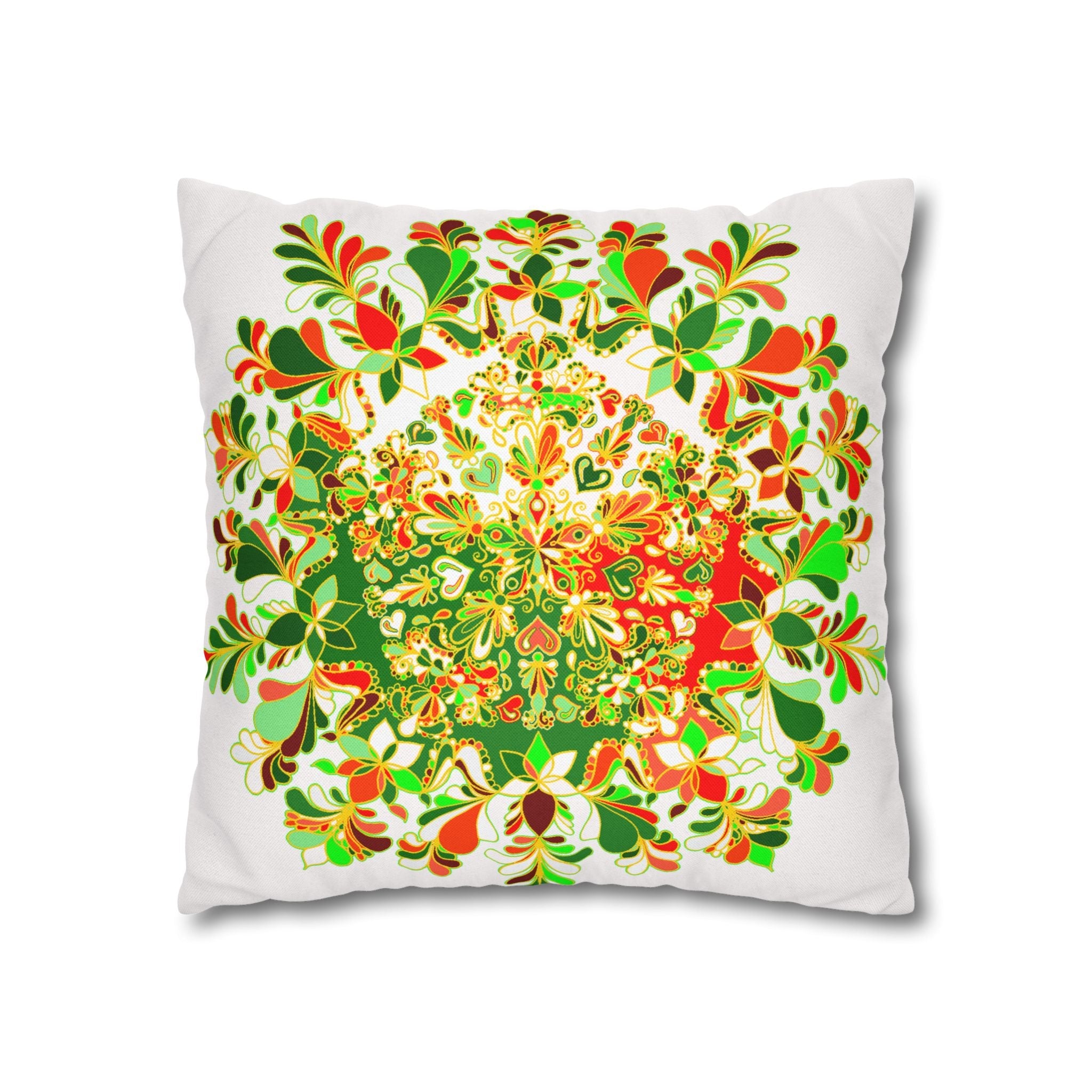 Christmas pillowcase for bed - Spun Polyester Square Pillowcase Mandala Art - Original Fine Art - Hand - drawn - Blululi