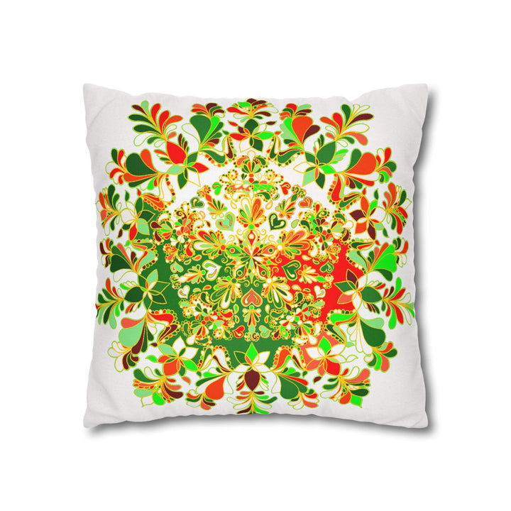 Christmas pillowcase for bed - Spun Polyester Square Pillowcase Mandala Art - Original Fine Art - Hand - drawn - Blululi