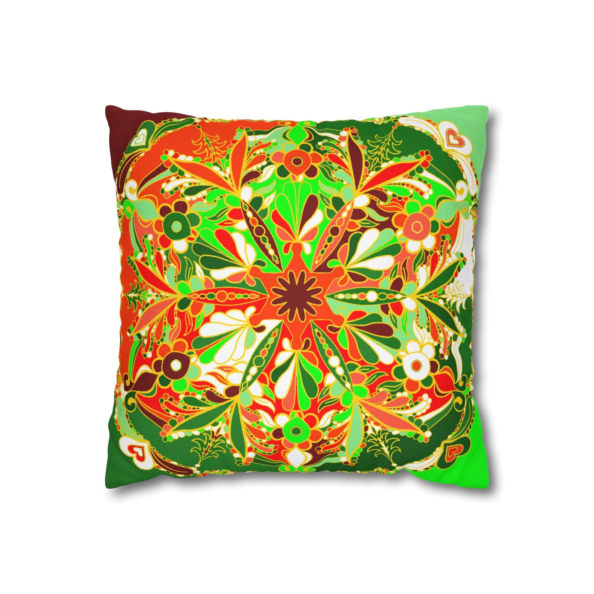 Christmas pillowcase for bed - Spun Polyester Square Pillowcase Mandala Art - Original Fine Art - Hand - drawn - Blululi