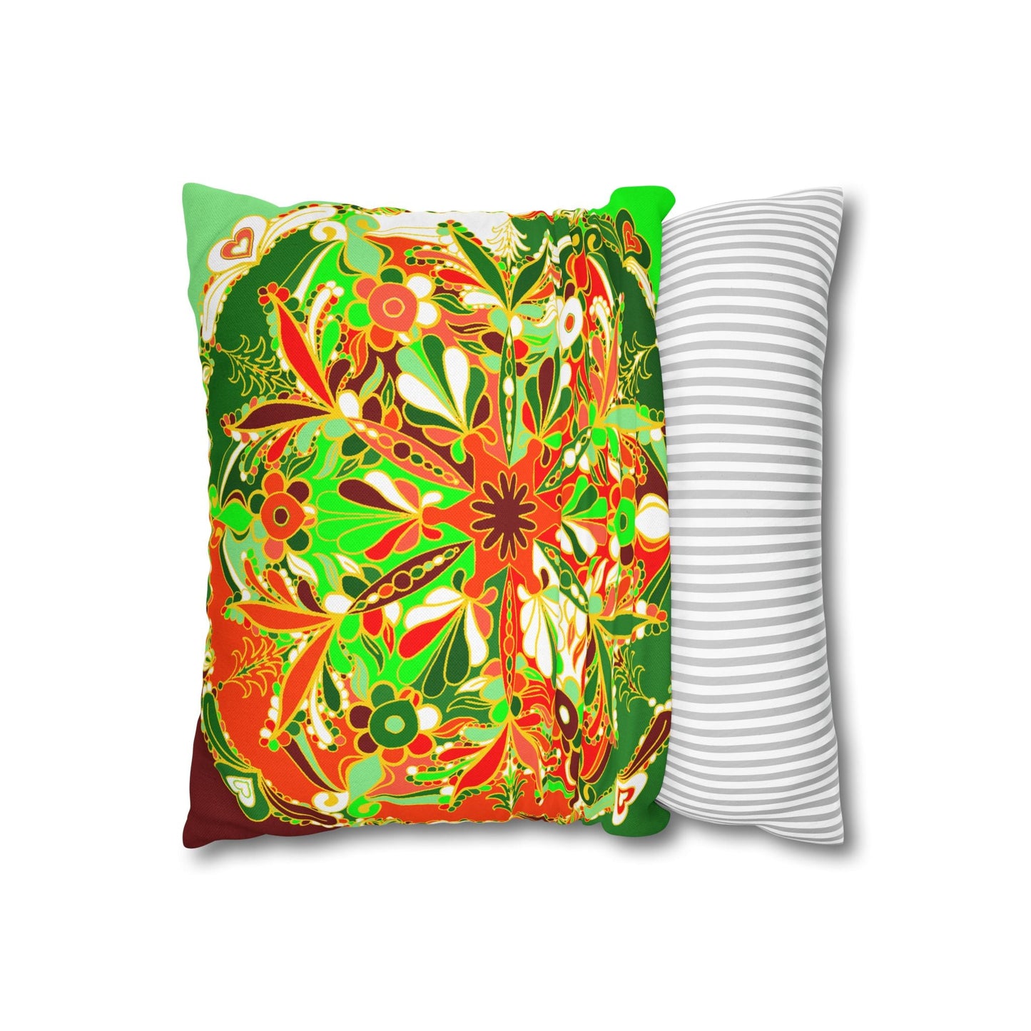 Christmas pillowcase for bed - Spun Polyester Square Pillowcase Mandala Art - Original Fine Art - Hand - drawn - Blululi