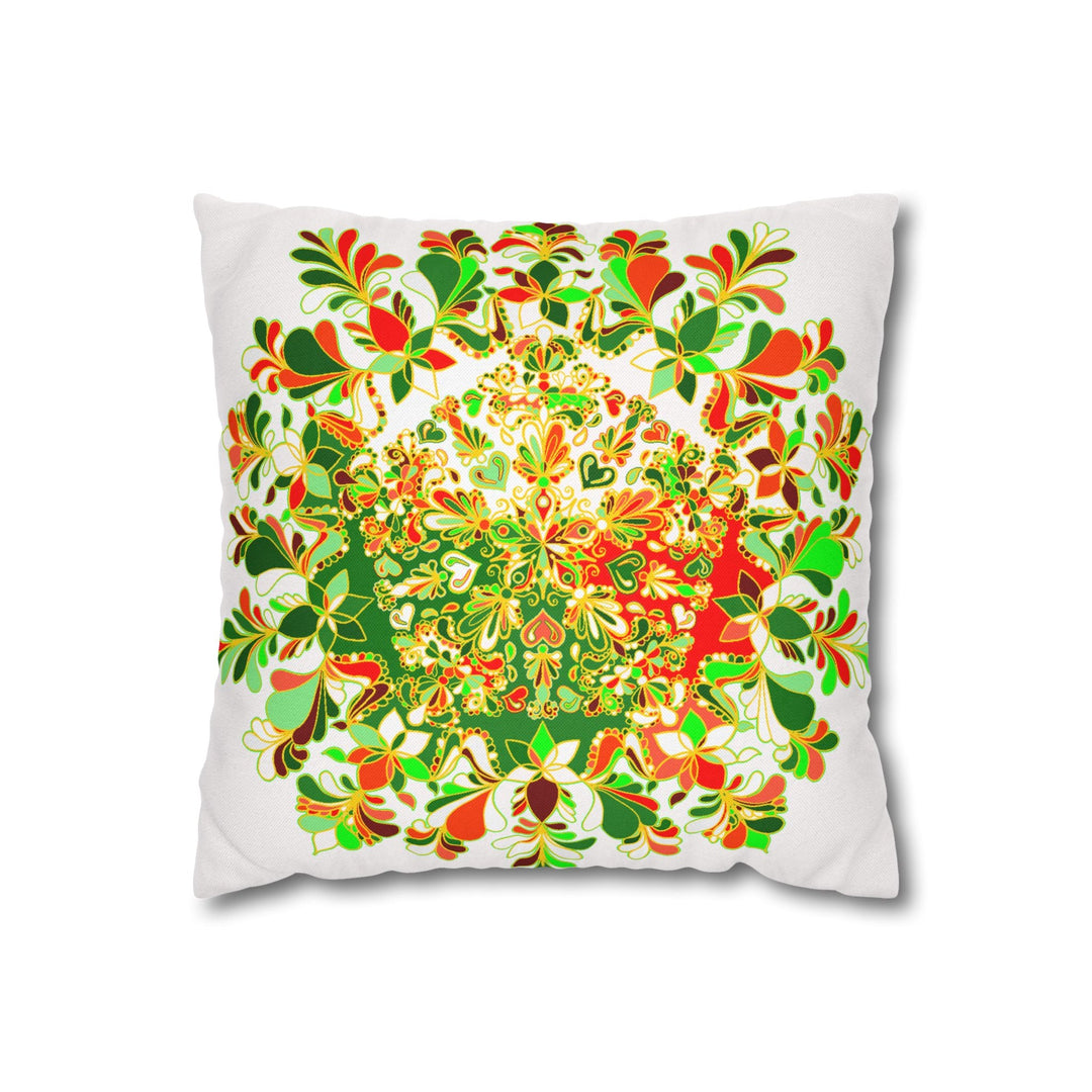 Christmas pillowcase for bed - Spun Polyester Square Pillowcase Mandala Art - Original Fine Art - Hand - drawn - Blululi