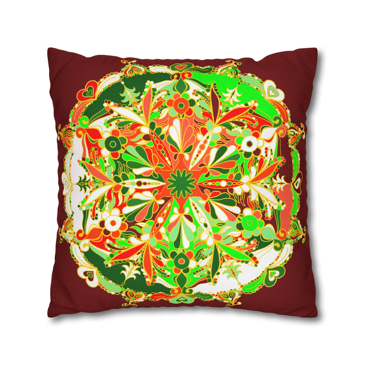 Christmas pillowcase for bed - Spun Polyester Square Pillowcase Mandala Art - Original Fine Art - Hand - drawn - Blululi